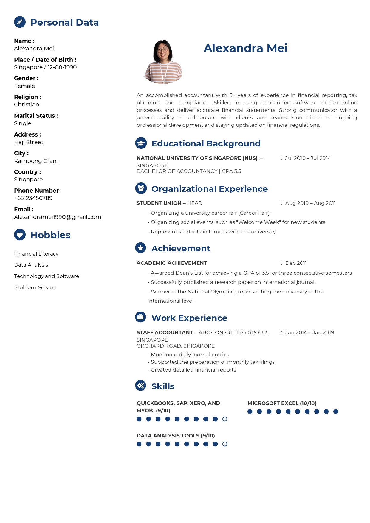 Accountant CV Example