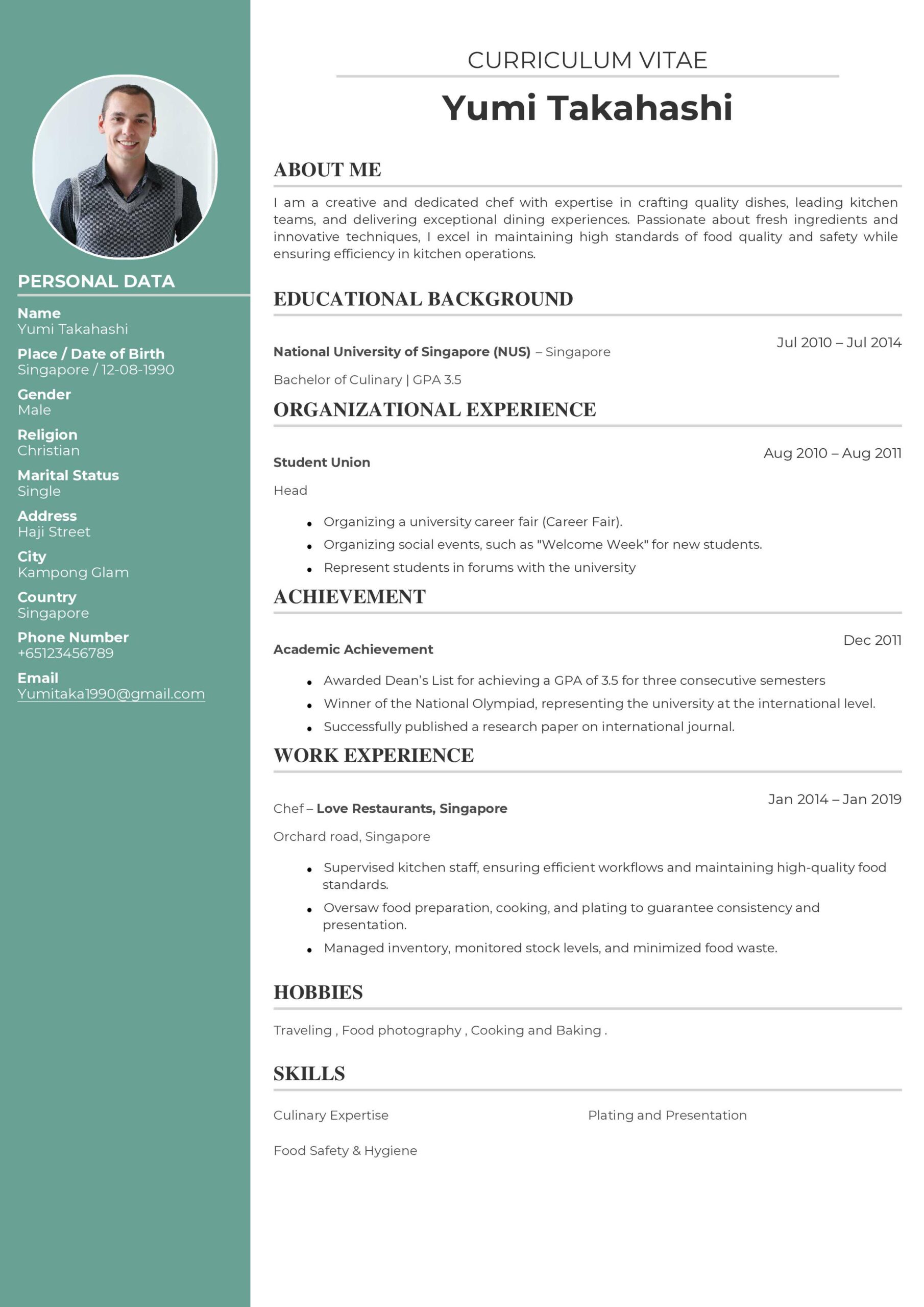 Chef CV Example