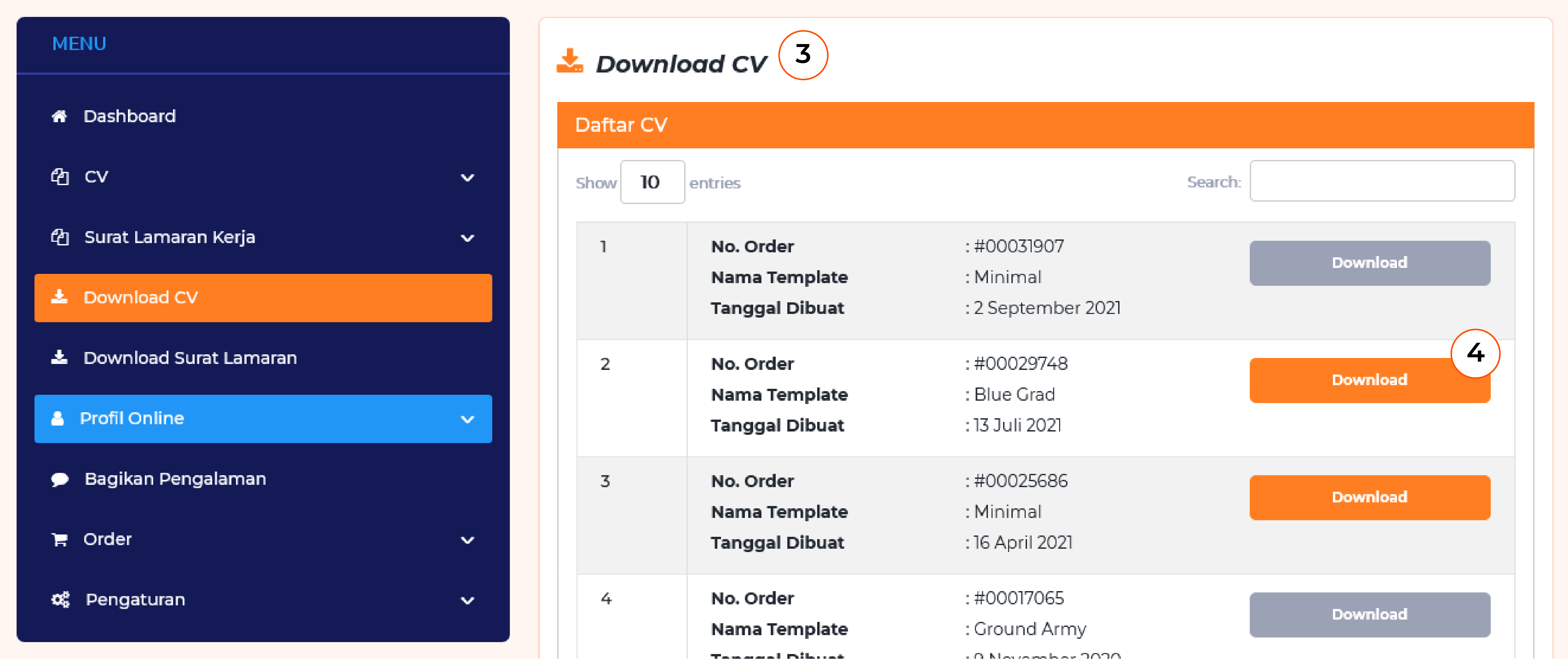 Cara Download CV 2